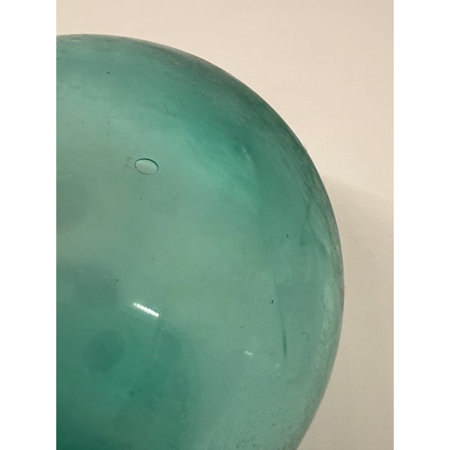 Early 20th Century Coastal Blue Sea Glass Float—3” For Sale - Image 4 of 10