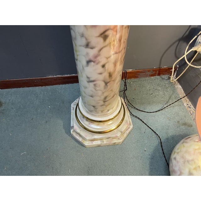 Italian Ceramic Pillar Pedestal with Table Lamp, 1980s For Sale - Image 11 of 18
