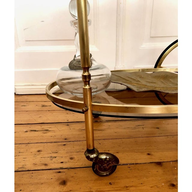 Neoclassical Brass Serving Trolley, 1960s For Sale - Image 10 of 11