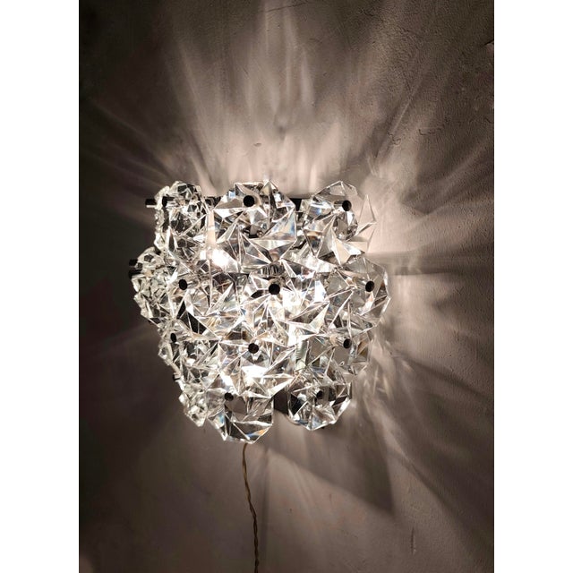 Metal German Crystal Wall Sconce, 1970s For Sale - Image 7 of 12
