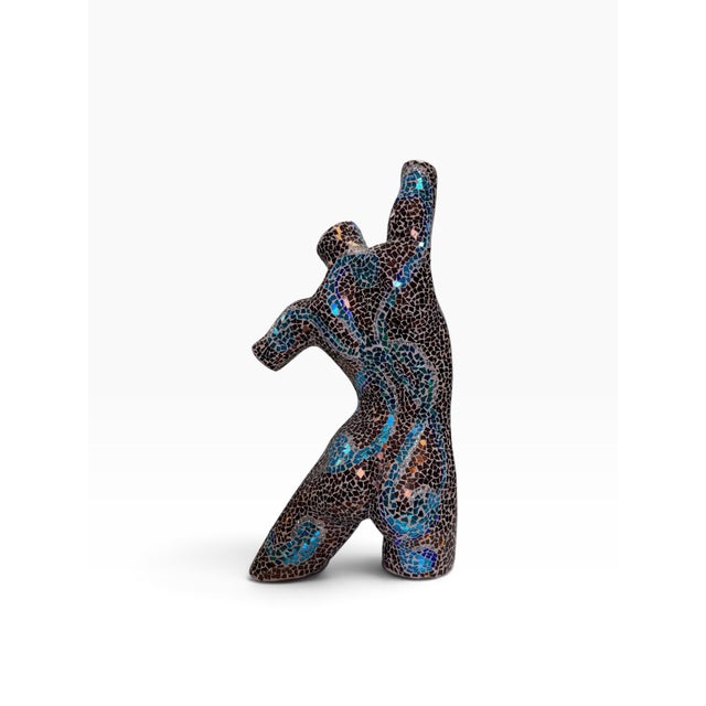 Signed Carol Hall 31" Mosaic Glass Female Torso Sculpture "Bronzed Beauty" For Sale - Image 4 of 8