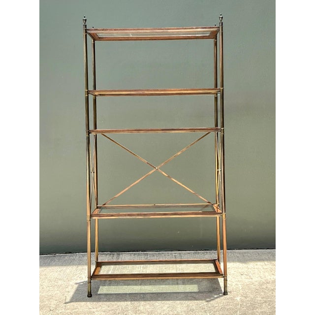 Vintage Wood and Glass Etagere For Sale - Image 13 of 14