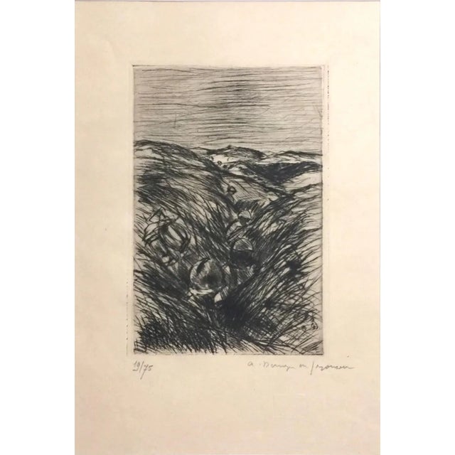 Le Blessé dans la Tranchée - Original Etching by Dunoyer de Segonzac - 1940s 1944-40s For Sale