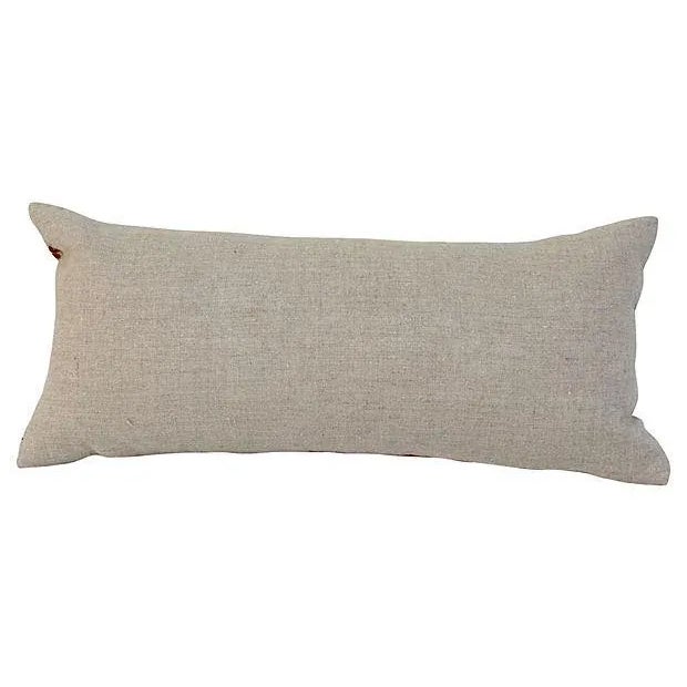 Custom-made pillow of velvet textured stripes made from a vintage silk/cotton textile. Purchased at a market in England....