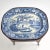 Antique English Blue and White Ironstone Platter on Stand For Sale In West Palm - Image 6 of 8