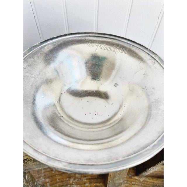 A lovely vintage circa 1920-30s heavy silver plated bowl from The Palace Hotel in San Francisco. In excellent condition,...