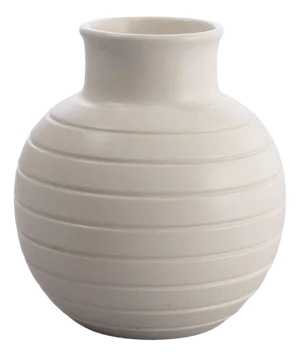 Art Deco Moonstone Ovoid Ribbed Vase by Keith Murray for Wedgwood, 1930s