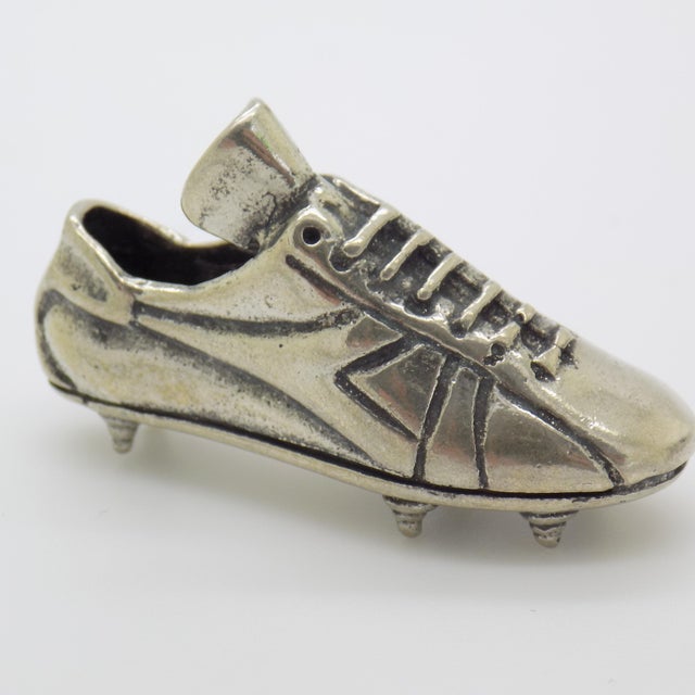 Vintage Italian Handmade Genuine Silver Football Figurine, 1970s For Sale - Image 6 of 13