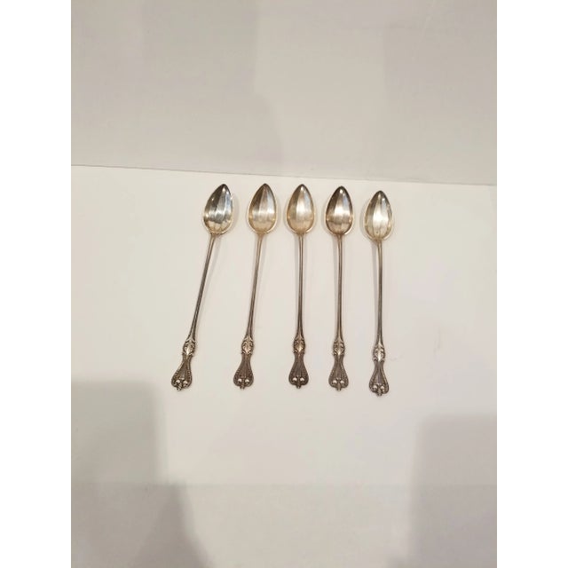 Silver Set of Five "Old Colonial " Towle Ice Tea Spoons For Sale - Image 8 of 8