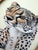 Original Hand-Painted Portrait Leopard Painting in a Vintage Italian Oval Frame For Sale - Image 4 of 5
