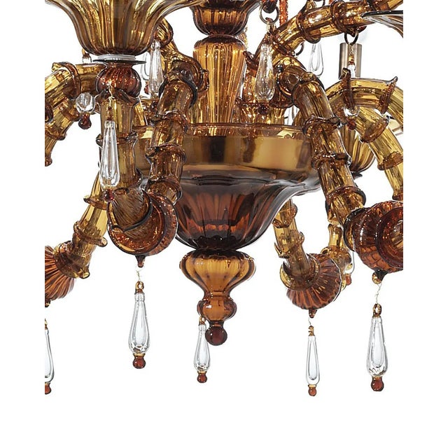Handcrafted Modern Brown Ca’ Rezzonico Chandelier With Curled Murano Glass Details For Sale - Image 6 of 8