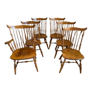 1960s Nichols and Stone Windsor Back Chairs - Set of 6 For Sale