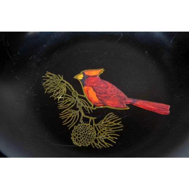 The Couroc Company Circular Black Tray Platter Couroc of Monterey California 1960's For Sale - Image 4 of 9