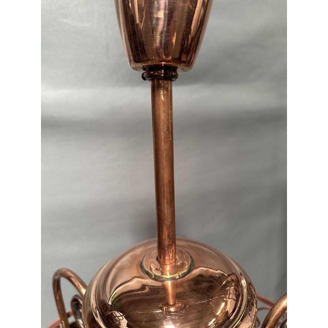 Art Nouveau Copper Light Chandelier, 1920s For Sale - Image 9 of 10