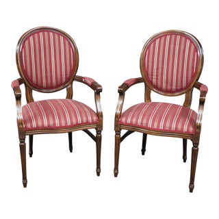 Louis XVI Style Burgundy Bergeres/Pair For Sale