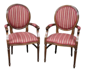 Louis XVI Style Burgundy Bergeres/Pair