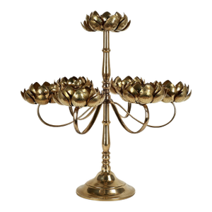 Mid Century Feldman Brass Lotus Candelabra
