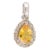 Natural Yellow Sapphire & Halo Diamond Pear Cut Pendant For Sale