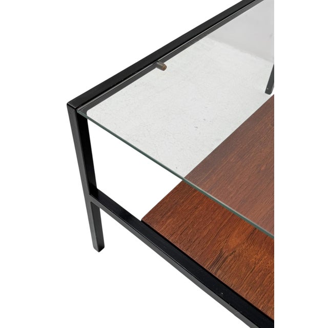 Mid-Century Modern Coffee Table with Glass Top in the style of Cees Braakman, 1950s For Sale - Image 10 of 11