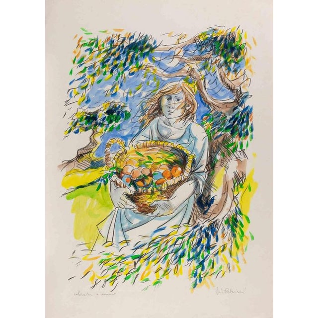 Lithograph realized in 1970s. Hand signed. Not numbered, as issued. Very good condition, This piece is attributed to the...