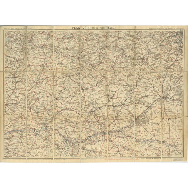 Antique Touraine Cycling Map by Edward Stanford, 1902 For Sale - Image 11 of 11