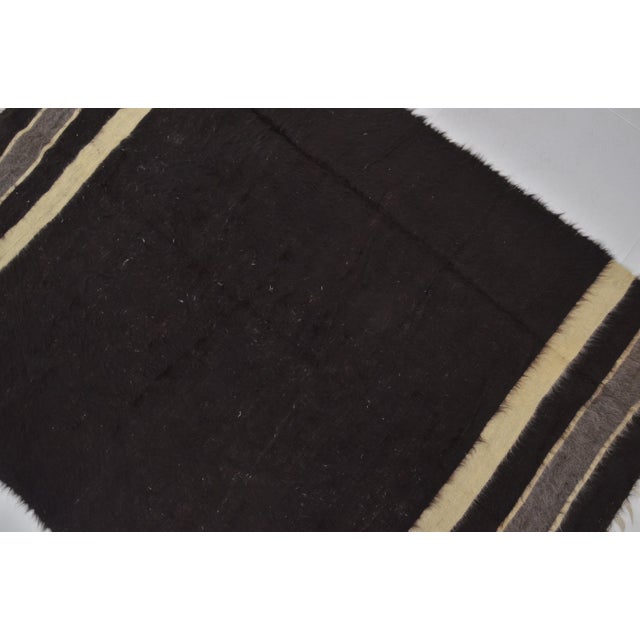 Black Vintage Anatolian Angora Wool Rug For Sale In Phoenix - Image 6 of 10