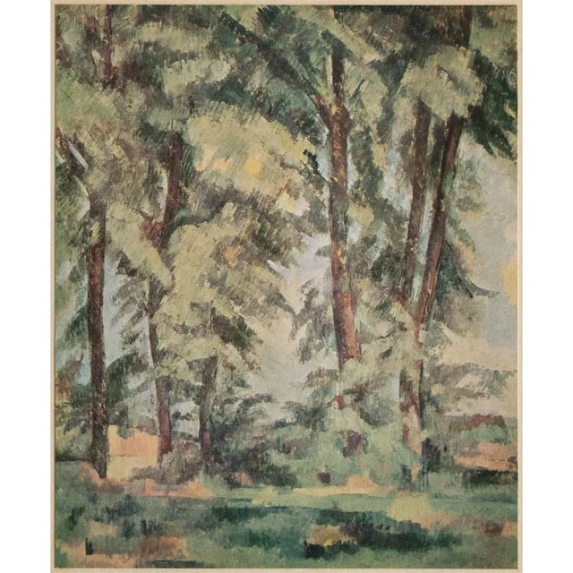 A rare vintage First Edition small offset lithograph after Impressionist oil painting "Big Trees" (1885-1887) by Paul...