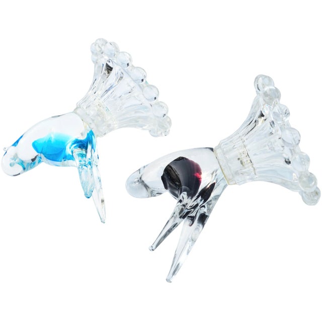 Glass Mid 20th Century Handblown Vetri DI Murano Italian Art Glass Birds - a Pair For Sale - Image 7 of 10