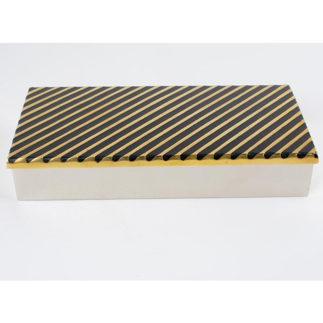 Mid-Century Modern Giacomo Sinopoli for Liwan's Modernist Chrome and Bronze Box For Sale - Image 3 of 13