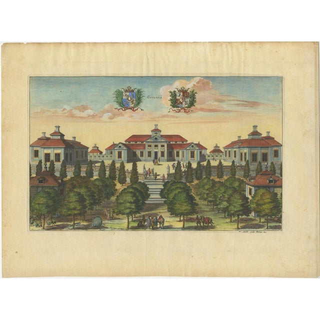 Baroque Swidde, The Östanå Manor in Gränna, 1692, Engraving For Sale - Image 3 of 8