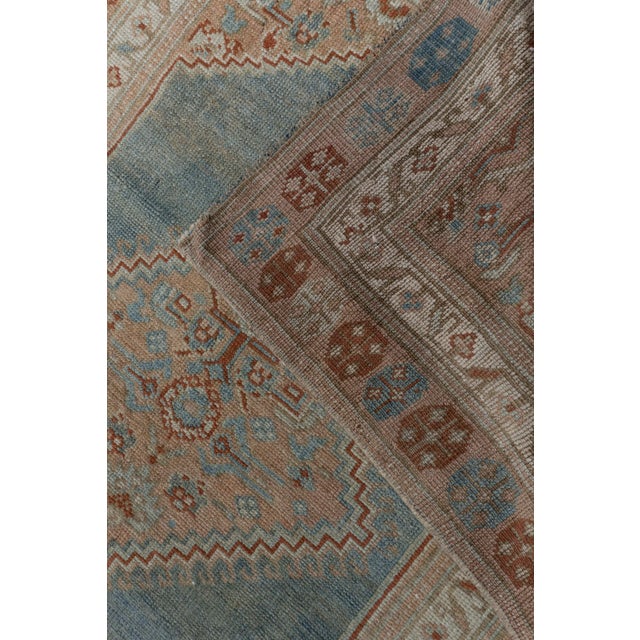 1920s Antique Circa 1920 Blue Malayer Hand Knotted Runner 3ft 2in X 15ft 1in For Sale - Image 5 of 11