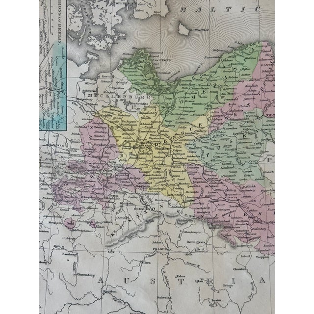 Prussia, Germany, Poland With Inset of Berlin Map by Cowperthwait, 1850 For Sale - Image 4 of 6