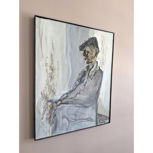 Mid 20th Century Mid-Century Modern 'The Gentleman' Vintage Swedish Figurative Portrait Oil Painting, Framed For Sale - Image 5 of 13