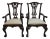 1980s Pair Drexel Mahogany Chippendale Ball Claw Dining Room Armchairs For Sale