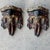 A striking pair of Venetian-style wall brackets, cast in resin and finished in richly detailed polychrome to capture the...