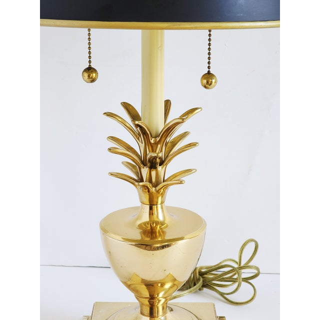 Brass Vintage Frederick Cooper Style Pineapple Form Table Lamp For Sale - Image 8 of 17