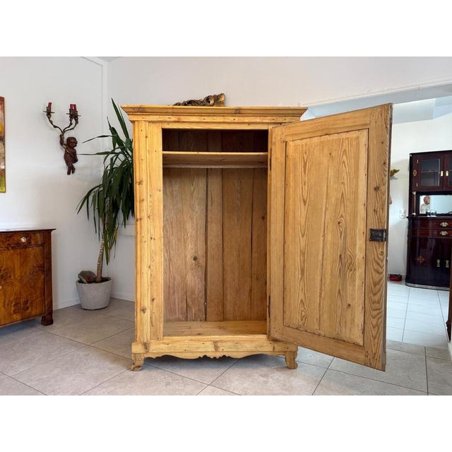 Wood Biedermeier Farmhouse Cupboard in Natural Wood For Sale - Image 7 of 16