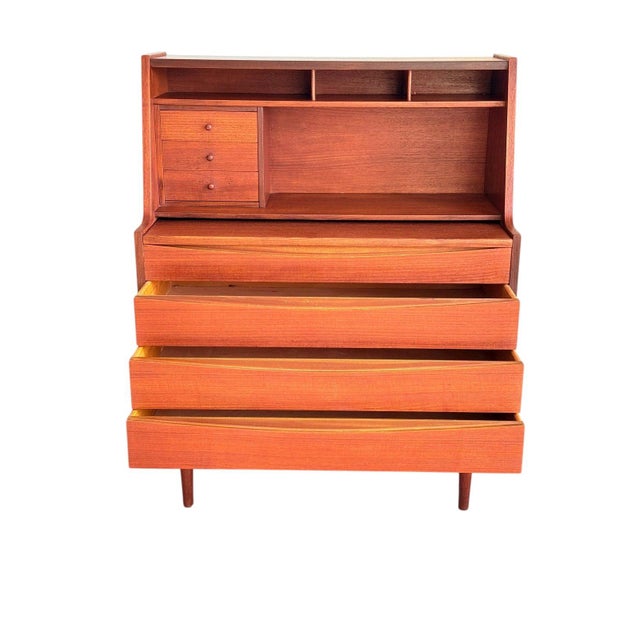 Mid 20th Century Danish Teak Vanity Secretary Desk | Arne Vodder Style Mid-Century For Sale - Image 5 of 9