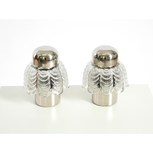 Large Metal and Glass Table Lamps from Veb Narva Leuchtenbau, 1960s, Set of 2 For Sale - Image 4 of 18