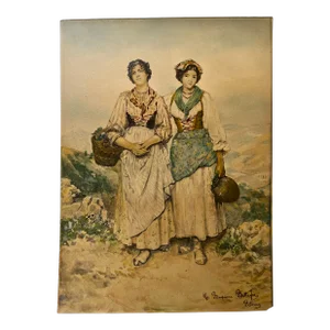 Antique Watercolor Painting by Clelia Bompiani-Battaglia