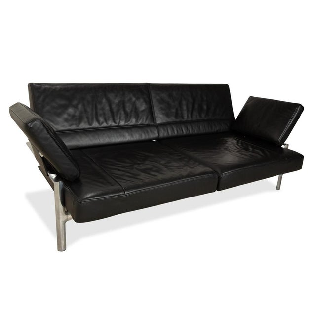 Black Leather Two-Seater Armchair Black Sofas with Manual Function from Jori, Set of 2 For Sale - Image 6 of 18