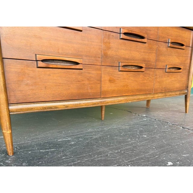 Brown Mid Century Bassett Outlook Niner W/ Mirror For Sale - Image 8 of 14