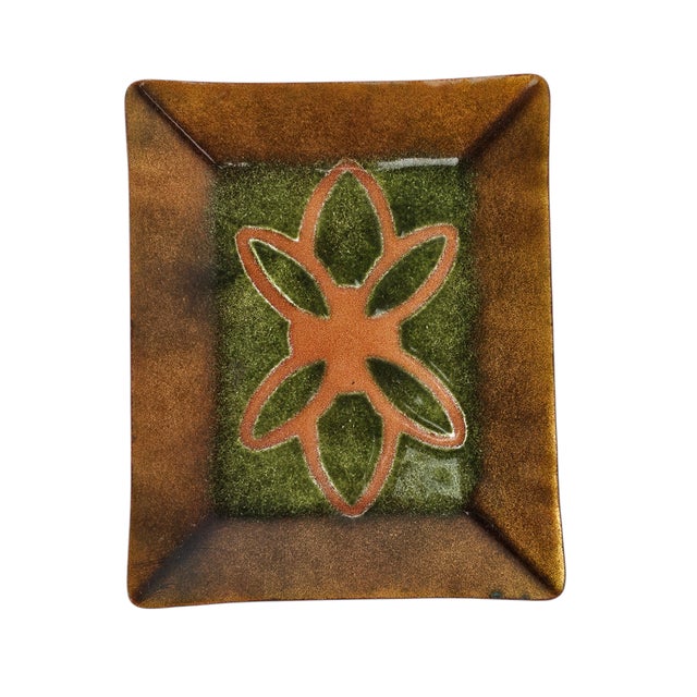 Mid 20th Century Mid-Century Brutalist Copper Enamel Abstract Dish For Sale - Image 5 of 6