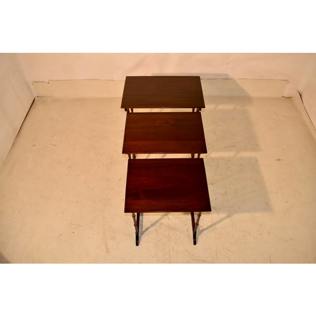 Period Edwardian Mahogany Set of Three Nesting Tables, Circa 1920 For Sale - Image 10 of 10