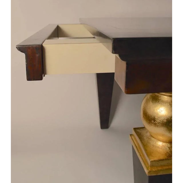 Hollywood Regency Large Springer Style Goatskin Dining Table For Sale - Image 3 of 11