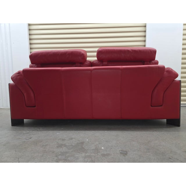 Authentic, beautifully preserved Roche Bobois 2-seater leather sofa. Manufactured in February 2004 by the elite Italian...