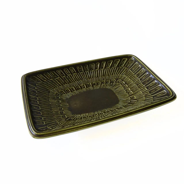 Green Green Serving Plate/Bowl by Berit Ternell for Upsala Ekeby, Sweden For Sale - Image 8 of 8