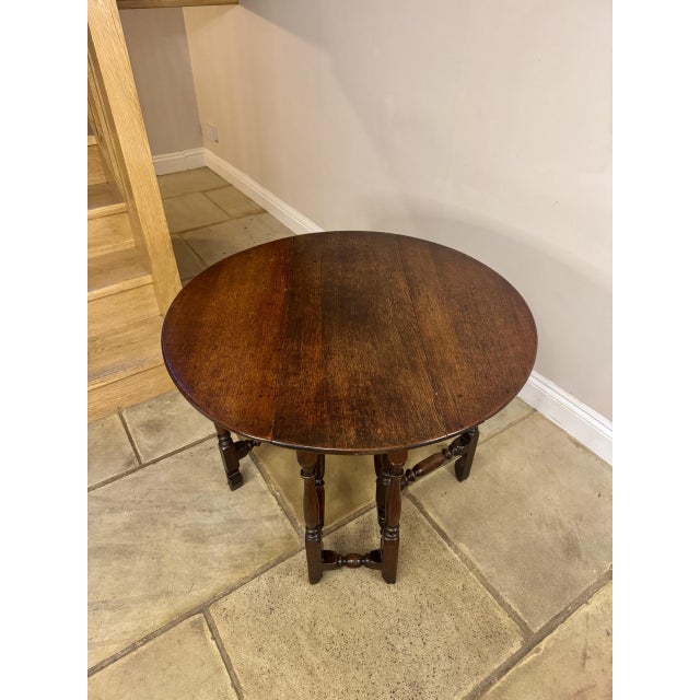Antique Oak Drop Leaf Gateleg Table, 1900 For Sale - Image 6 of 8