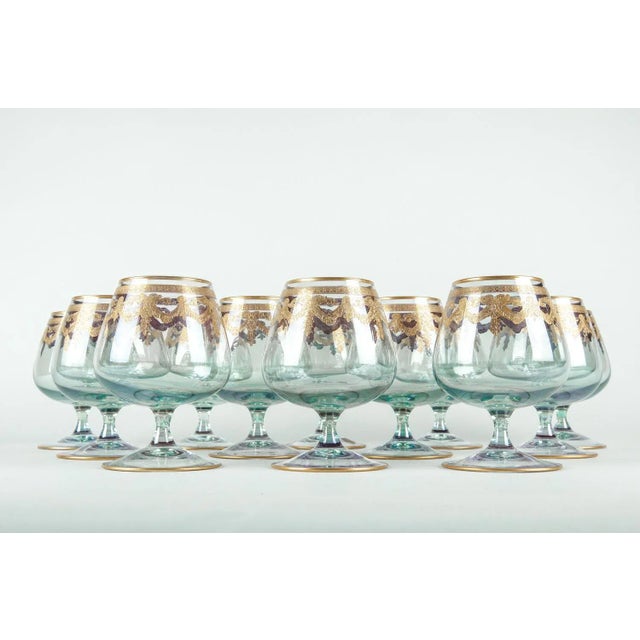 Vintage Murano crystal brandy / snifter glassware set of 12 pieces. Each brandy glass is in excellent condition. Each...