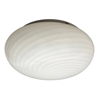 Modernist Milk White Swirl Murano Glass Ceiling Lamp, 1970s For Sale